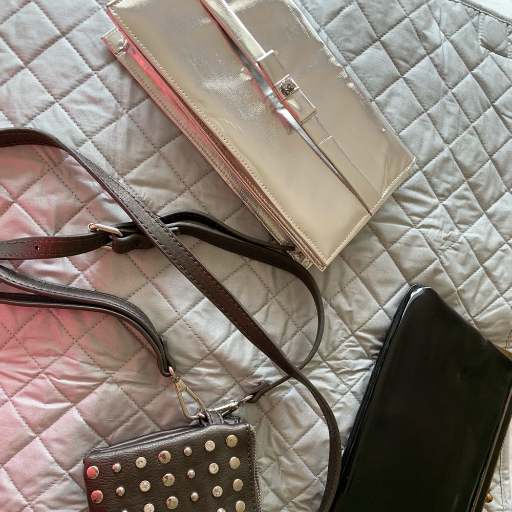 Vintage clutch purses and a modern day cross-body
